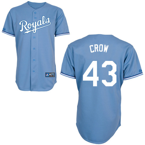 Aaron Crow #43 mlb Jersey-Kansas City Royals Women's Authentic Alternate 1 Blue Cool Base Baseball Jersey